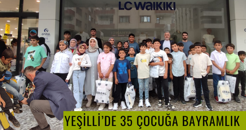 Yeşilli'de 35 çocuğa çifte bayram sevinci