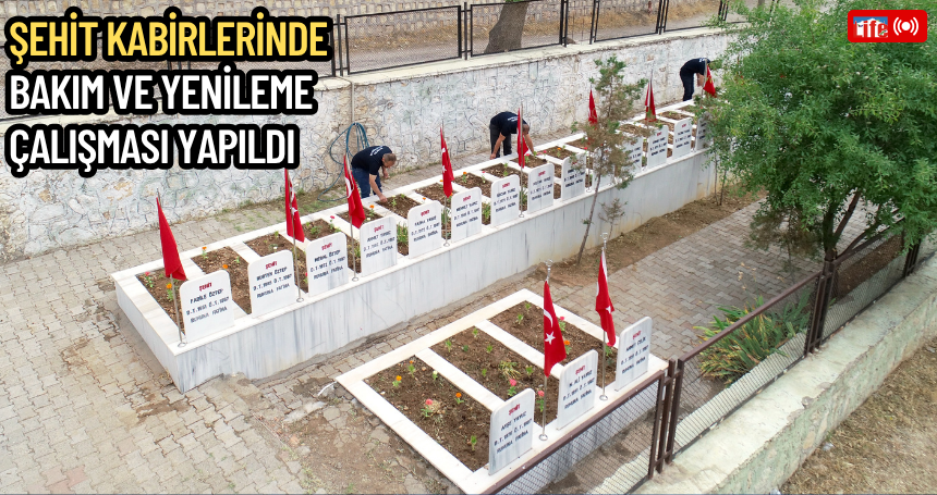 Mardin'de şehit kabirlerinde bakım ve yenileme çalışması yapıldı