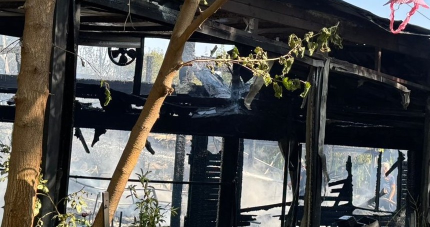 Siirt’in Kurtalan ilçesinde çıkan yangında kafe kullanılamaz hale geldi