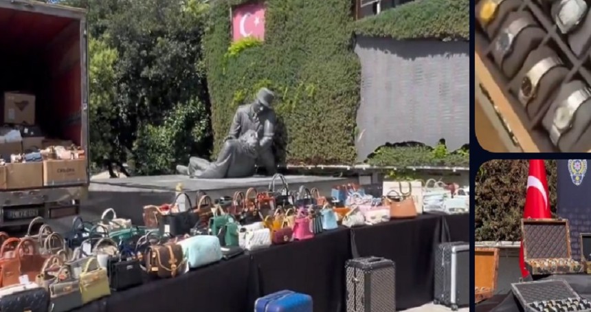 100 milyon TL'lik Kaçak çanta ve saat ele geçirildi
