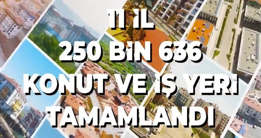 Cumhurbaşkanı Erdoğan: 250 bin konut ve işyeri tamamlandı