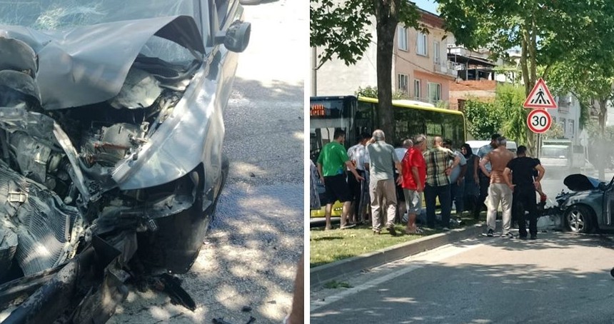 Bursa'da otomobil bariyerlere çarptı: Bir yaralı