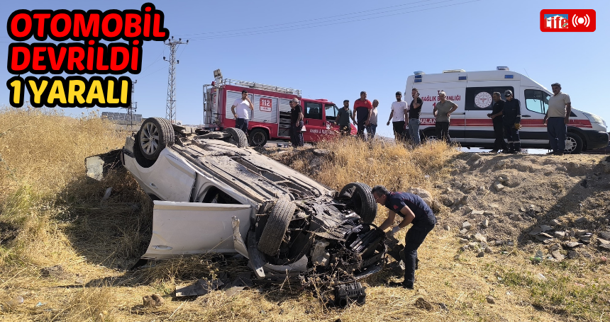 Mardin'de otomobil devrildi, 1 yaralı