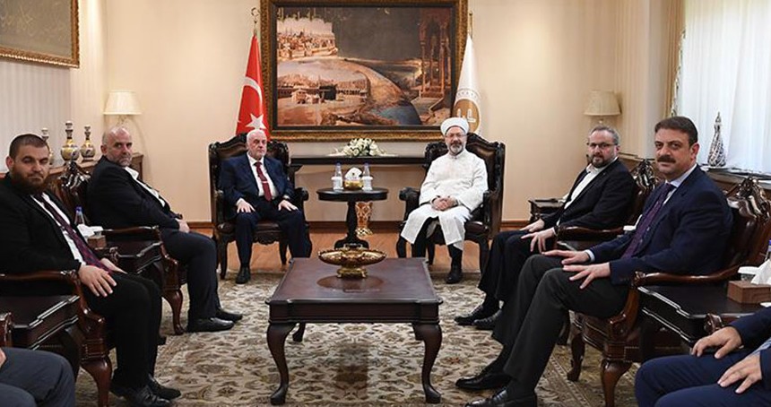Diyanet İşleri Başkanı Erbaş, Suriye Vakıflar Bakanı Dr. Şükri'yi kabul etti