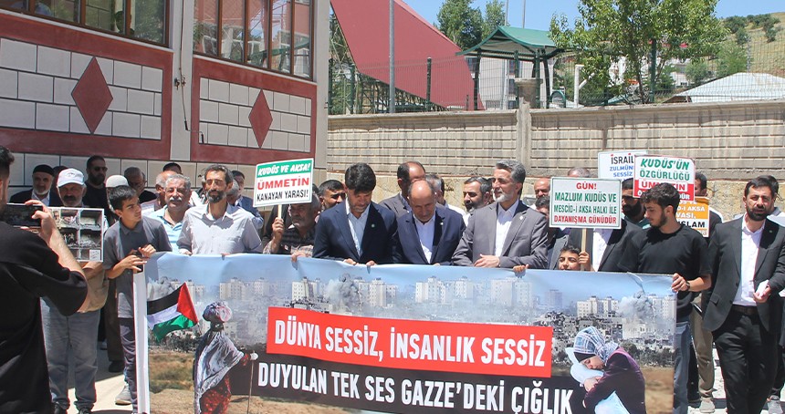 HÜDA PAR Adaklı İlçe Başkanlığı’ndan siyonist rejime tepki