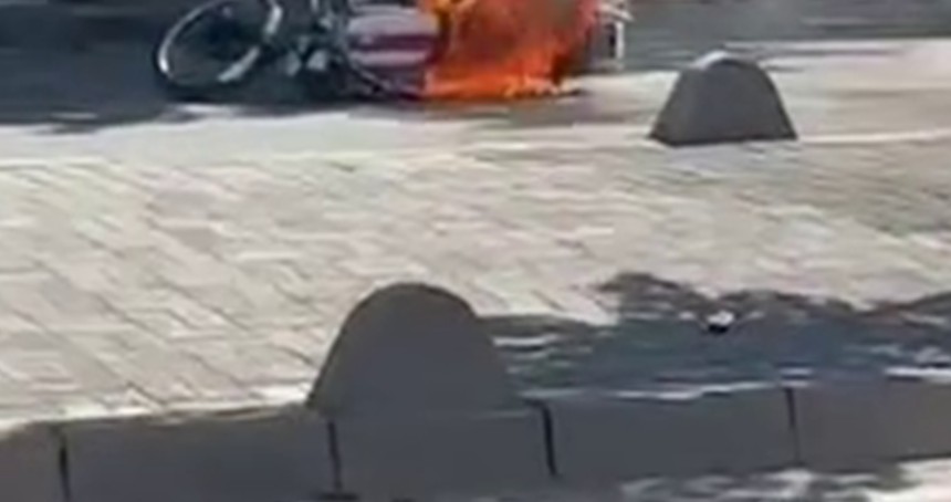 Gaziantep'te bir kişi cezai işlem uygulanan motosikletini yaktı