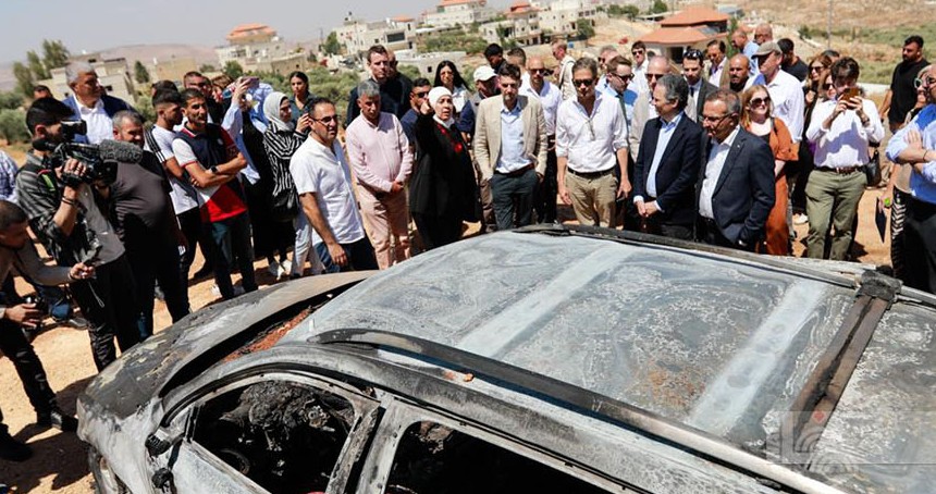 AB ve diplomatlar Kafr Malik'te: İşgalcilerin saldırısı açık bir terör