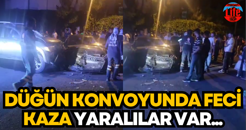 Düğün konvoyunda feci kaza, yaralılar var...