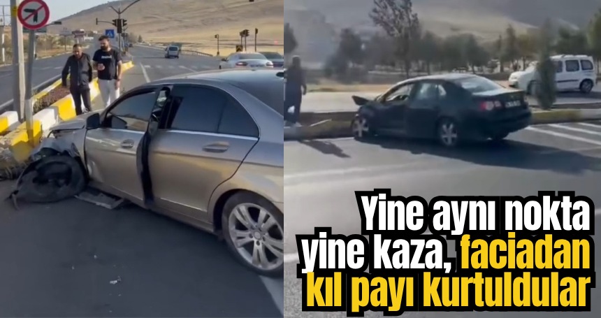Yine aynı nokta yine kaza, faciadan kıl payı kurtuldular