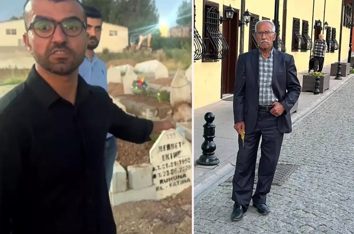 Babalarının mezarlığına gelen aile, hayatın şokunu yaşadı