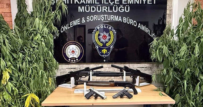 Gaziantep'te hint keneviri ve çeşitli silahlar ele geçirildi