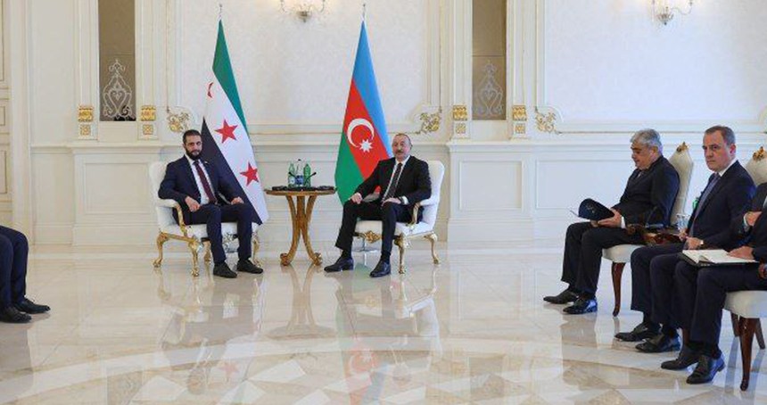 Suriye Cumhurbaşkanı Şara, Azerbaycan'da Aliyev'le görüştü