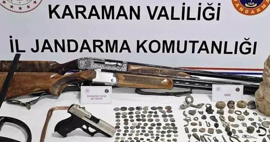 Karaman'da tarihi eser operasyonu: 5 tutuklama