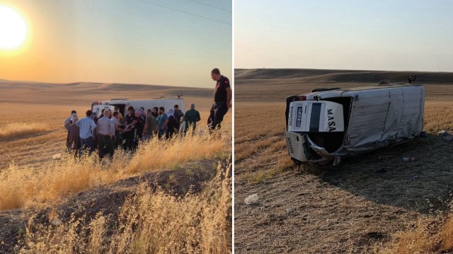 Tarım İşçilerini Taşıyan Minibüs Şarampole Yuvarlandı: 18 Yaralı