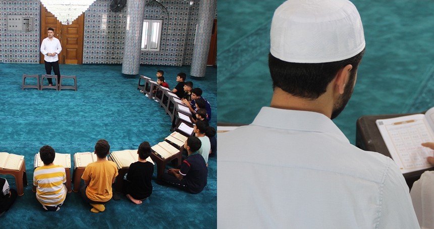 Camiye gelen öğrenciler: Yaz Kur'an Kursu'na geldiğim için çok mutluyum