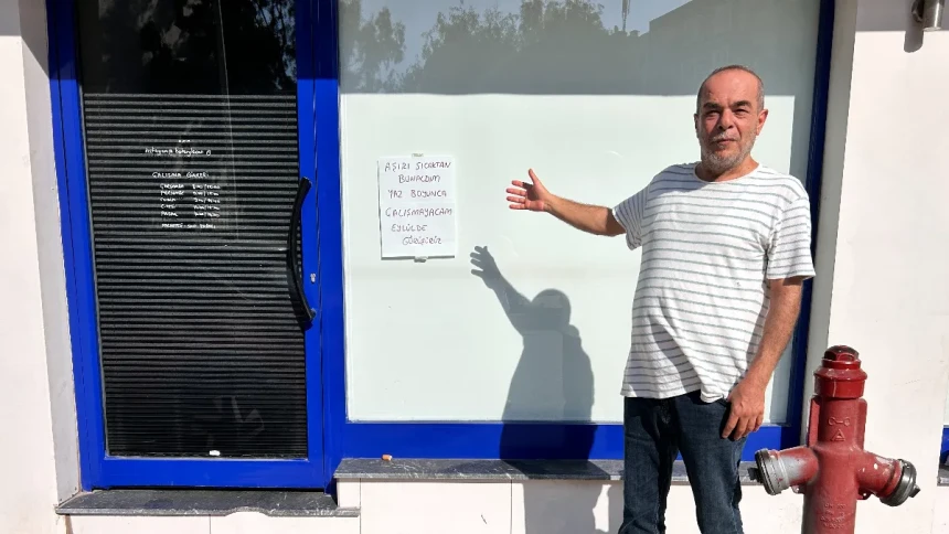 Sıcaklıklardan bunalıp işi bıraktı