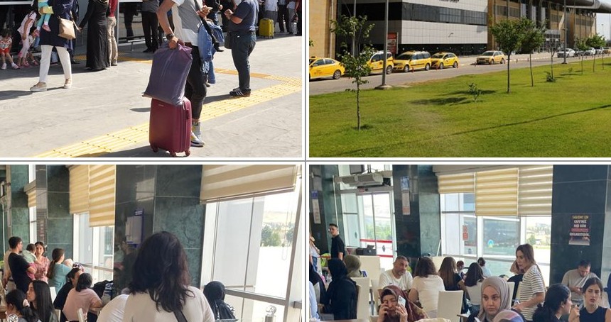 Batman Havalimanı'nda yolcular sıcakla boğuşuyor