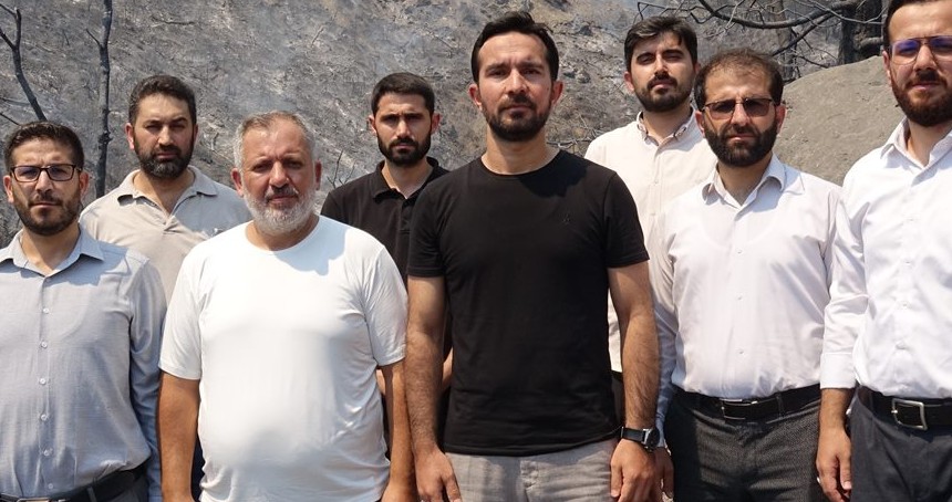 HÜDA PAR heyeti, Bursa yangın bölgesinde
