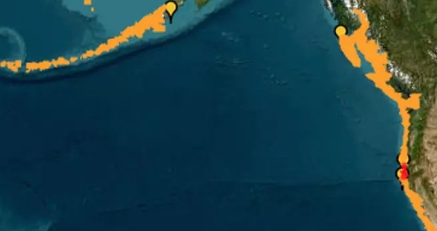 Tsunami Kaliforniya kıyılarına ulaştı