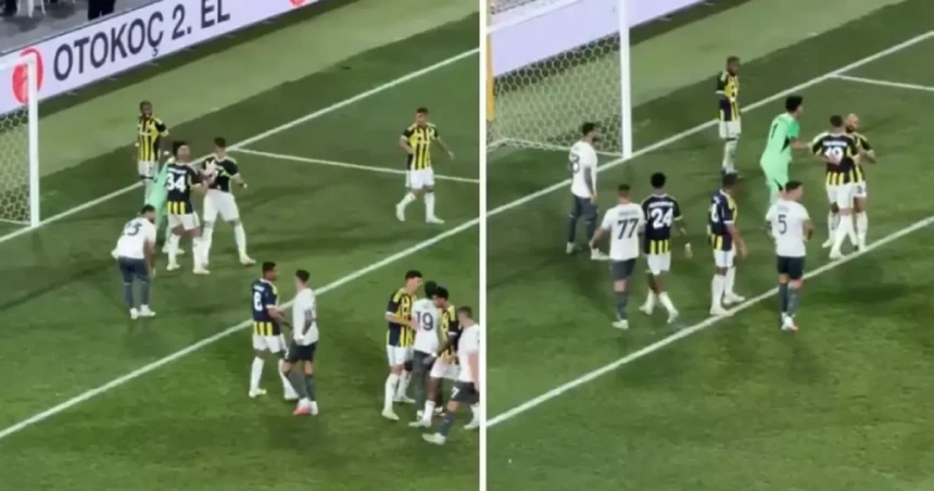 Fenerbahç Lazio maçında kriz: Takım arkadaşları güçlükle ayırdı