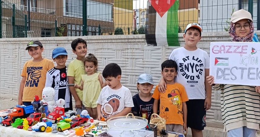 Konyalı miniklerden Gazze'ye anlamlı destek