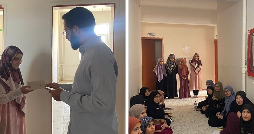 Kız Kur'an kursundaki başarılı öğrenciler ödüllendirildi