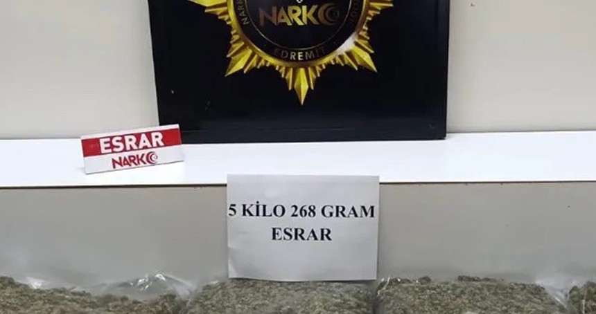 Balıkesir'de 5 kilogram esrar ele geçirildi: 1 gözaltı