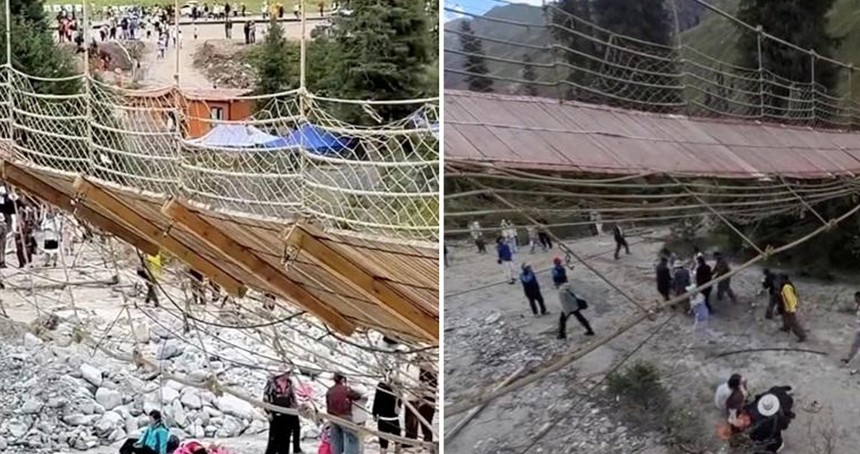 Asma köprünün halatı koptu: 5 ölü, 24 yaralı