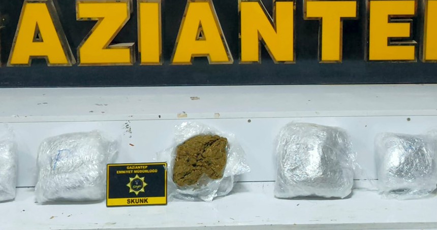 Gaziantep'te uyuşturucu operasyonu: 5 kilo skunk ele geçirildi