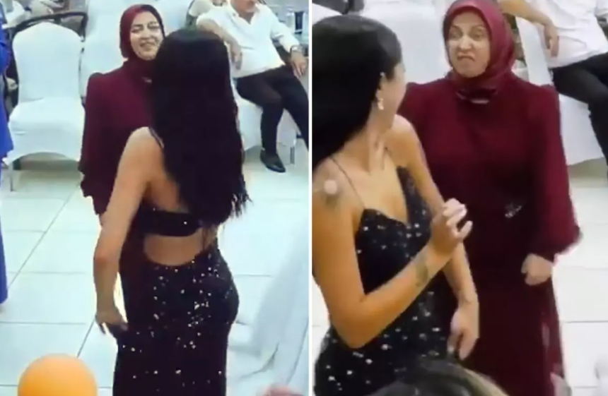 Kızının dans figürleri başörtülü anneyi çileden çıkardı