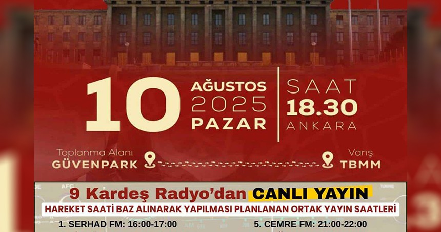"Anadolu’dan Meclis’e, Meclis’ten Gazze’ye İnsani Koridor" yürüyüşüne 9 radyodan destek