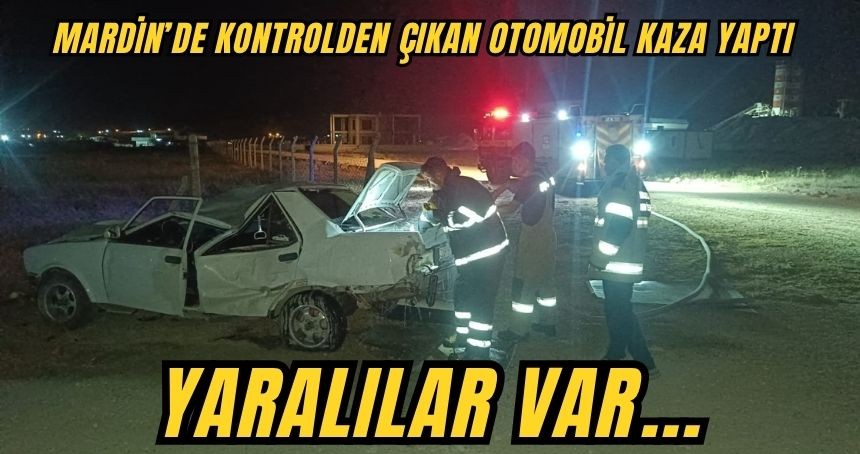 Mardin’de kontrolden çıkan otomobil kaza yaptı; yaralılar var