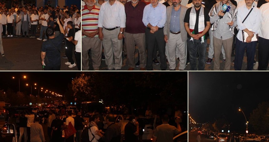 Diyarbakırlılar Gazze'ye destek amacıyla Meclis'e yürümek üzere yola çıktı