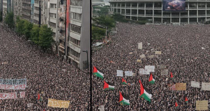 Tokyo'da insan seline dönüşen dayanışma: Gazze'ye yönelik açlık savaşı durdurulsun