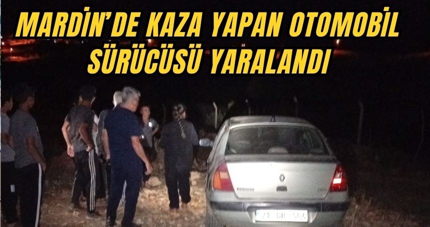 Mardin’de kaza yapan otomobil sürücüsü yaralandı