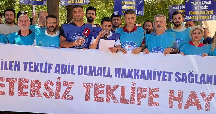 Batman'da sağlık çalışanlarından toplu sözleşme tepkisi