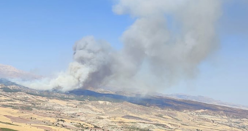 Adıyaman'da ormanlık alanda çıkan yangın devam ediyor