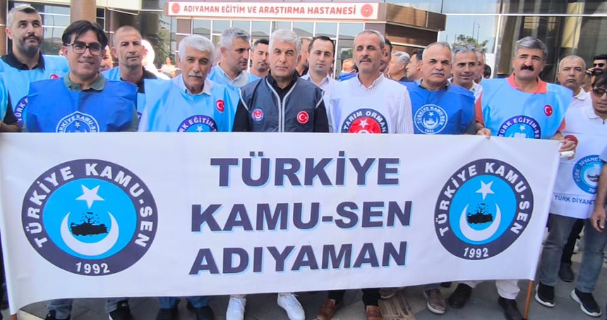 Adıyaman’da kamu çalışanlarından iş bırakma eylemi