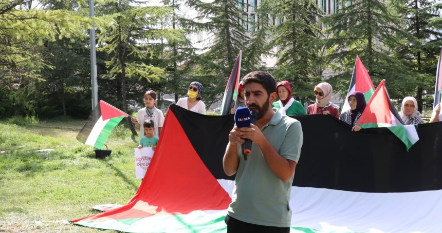 ABD Büyükelçiliği önünde "Gazze nöbeti" 5'inci gününde