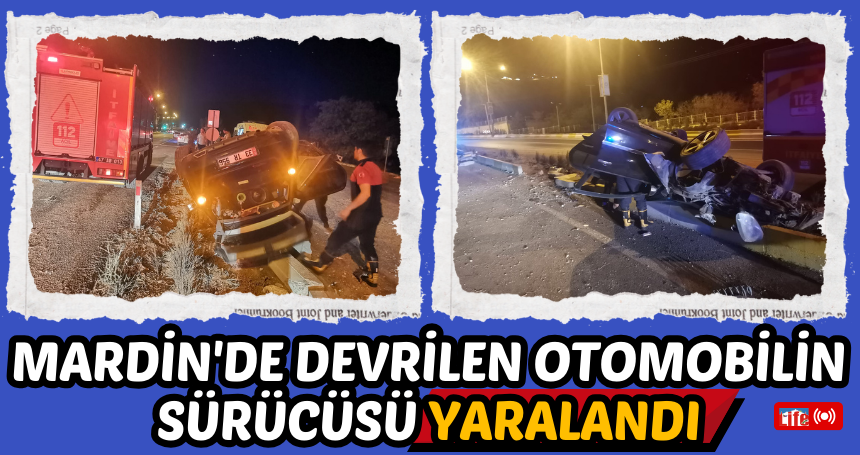 Mardin'de devrilen otomobilin sürücüsü yaralandı
