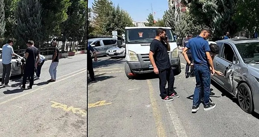 Siirt'te maddi hasarlı kaza trafiği aksattı