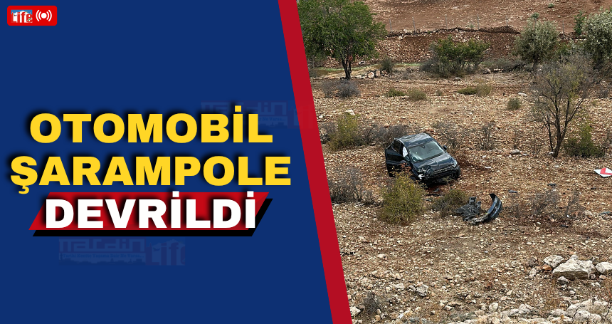 Otomobil şarampole devrildi