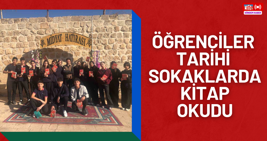 Öğrenciler tarihi sokaklarda kitap okudu