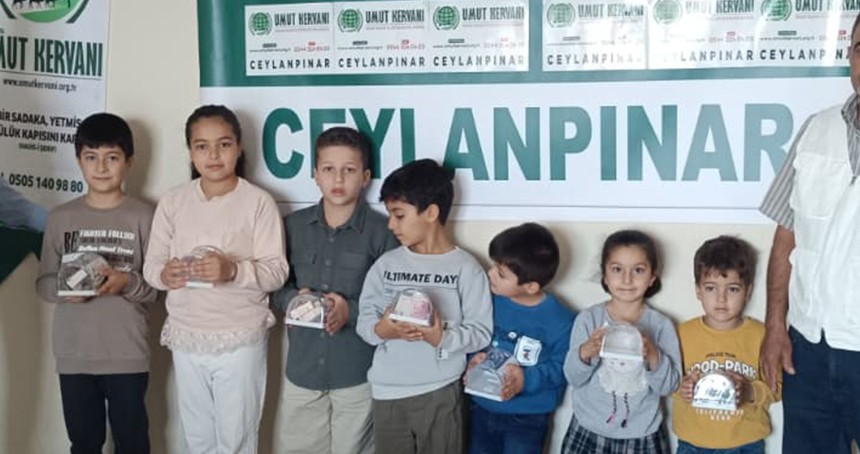 Ceylanpınarlı çocuklardan Gazze için anlamlı bağış