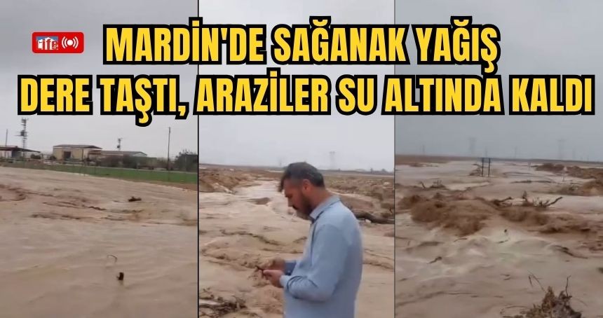 Mardin'de sağanak yağışta dere taştı
