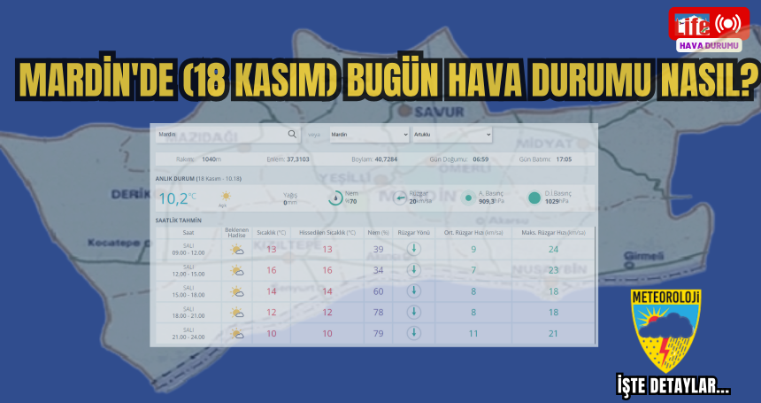 Mardin’de güneşli gün, akşam saatlerine dikkat!