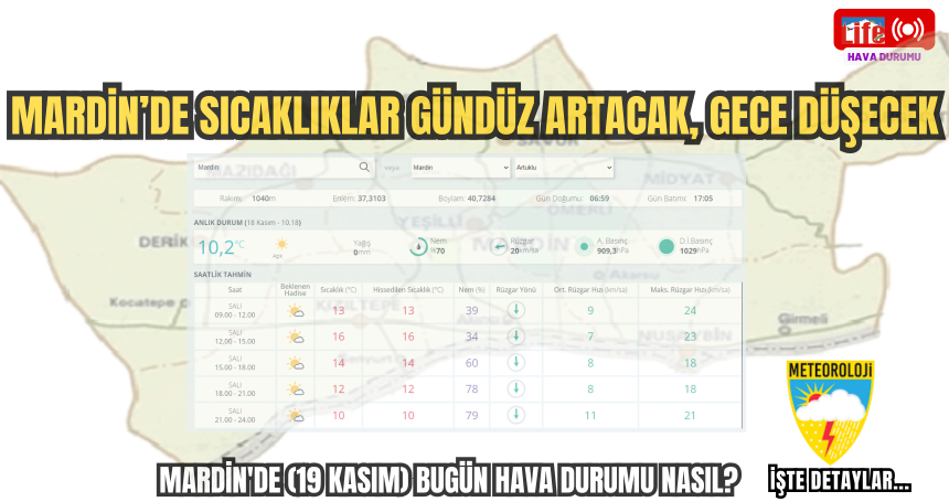 Mardin’de Sıcaklık 18 Dereceye Kadar Çıkacak