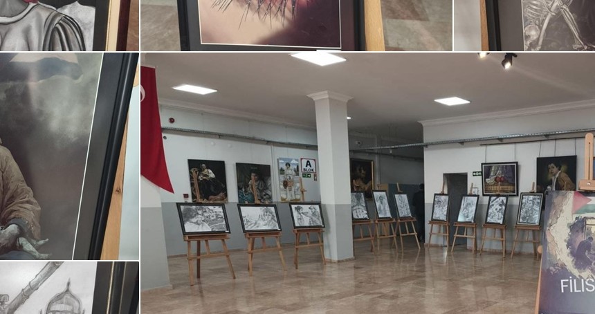 Bursalı öğrencilerden Gazze'li çocuklar için anlamlı sergi