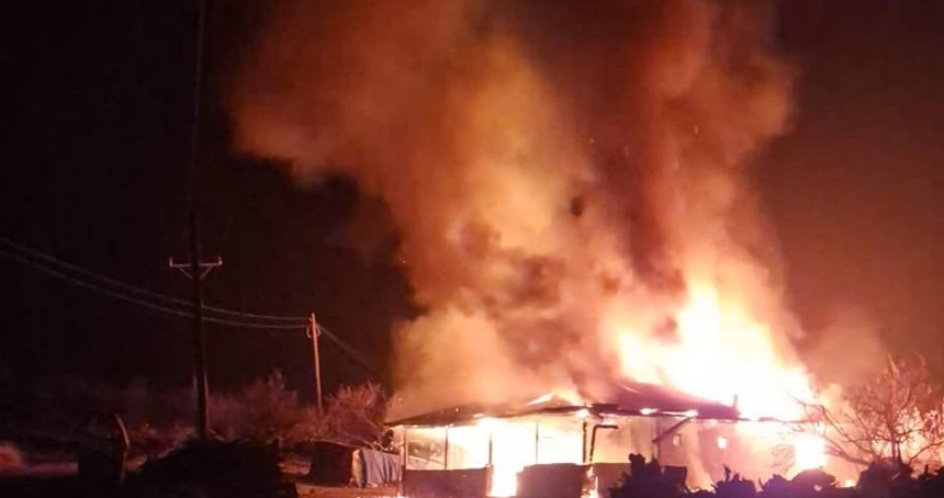 Malatya'da çıkan yangında bir ev küle döndü