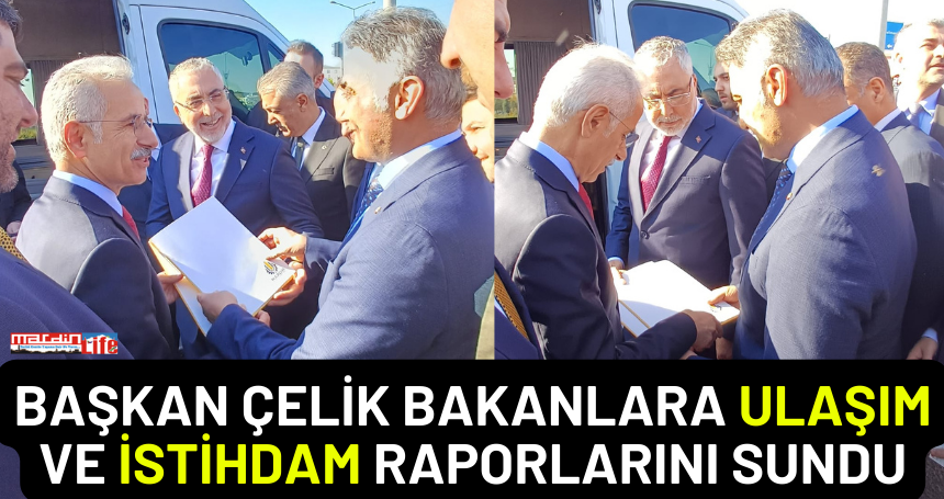 Başkan Çelik bakanlara ulaşım ve İstihdam raporlarını sundu